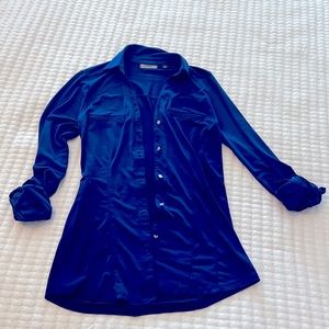 Royal blue stretchy blouse. 3/4 sleeve. Size small.